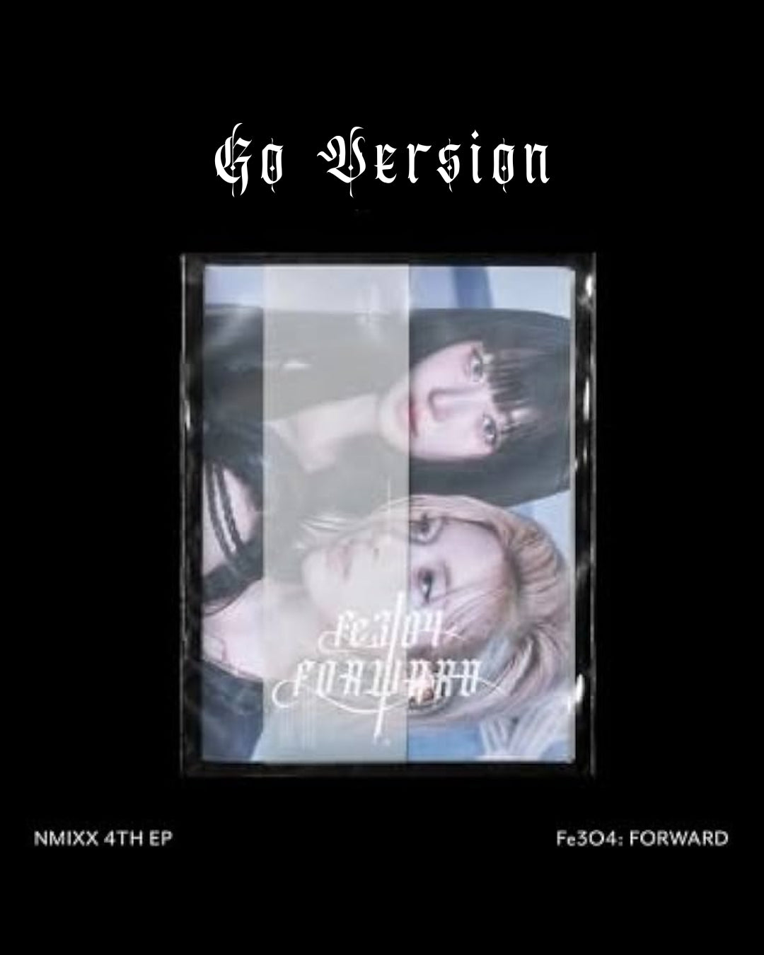 Album cover with two faces and Go Version text on a black background
