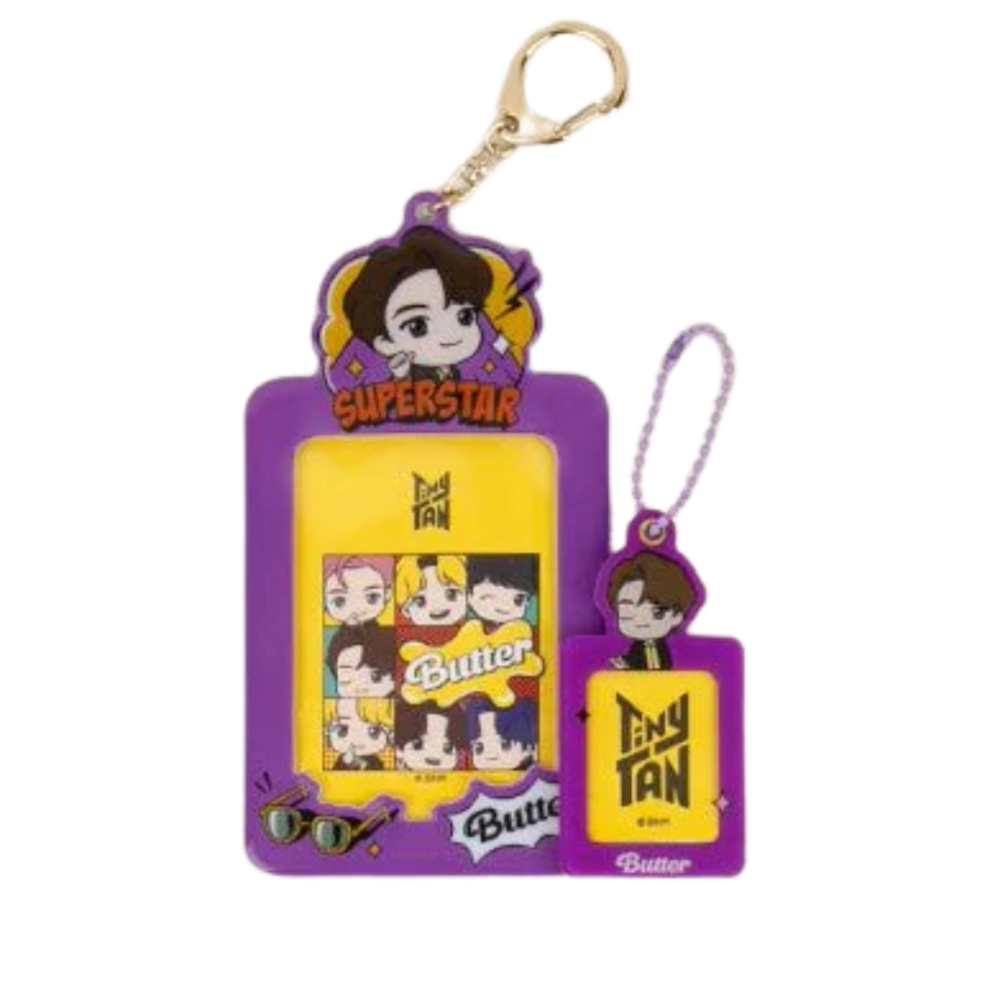 Keychain with cartoon character design on a white background