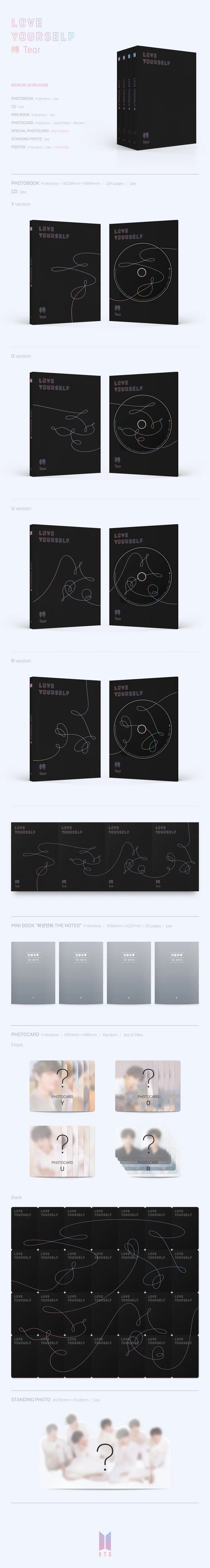 BTS - LOVE YOURSELF 轉 'TEAR' (3rd Full Korean Album) – Pink Box
