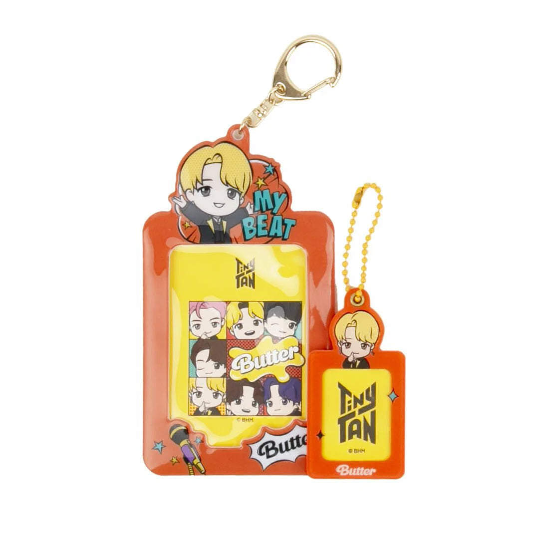 Keychain with cartoon character design on a white background