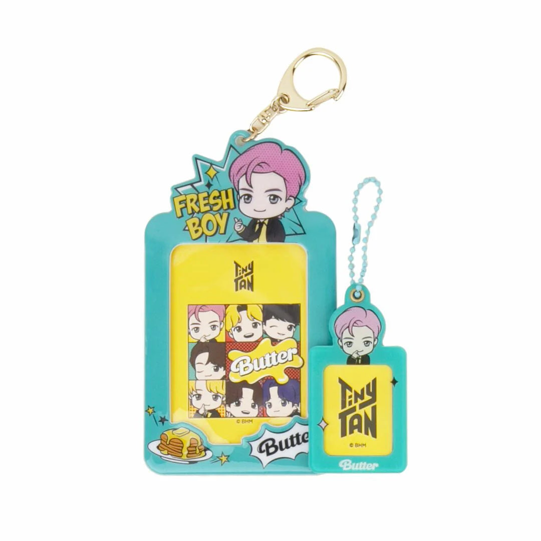 Keychain with cartoon character and 'Butter' branding on a white background