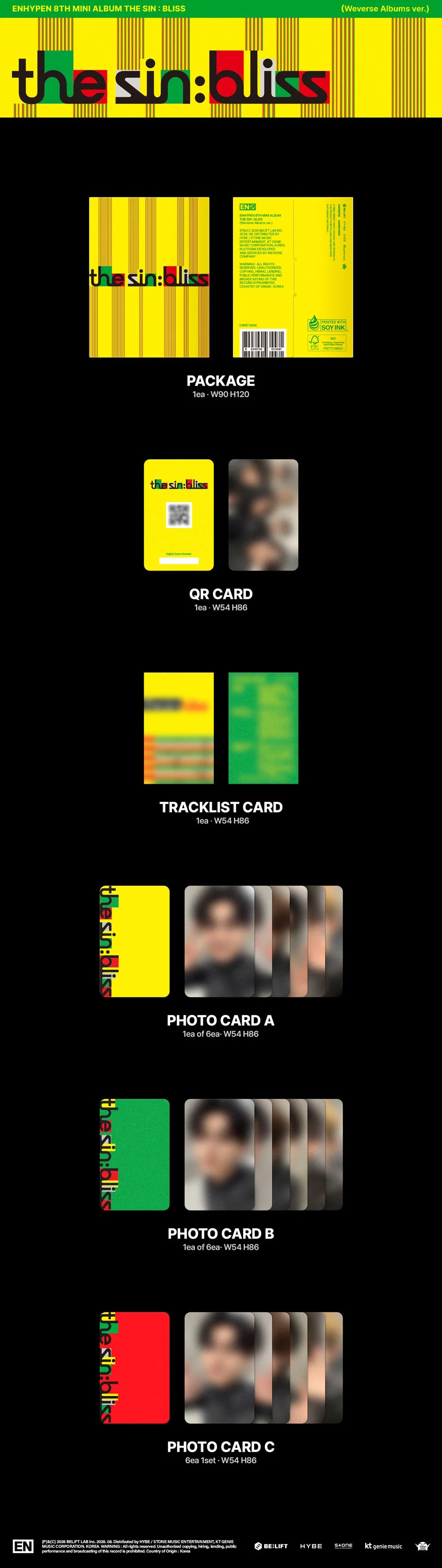 ENHYPEN | 8th Mini Album [THE SIN: BLISS] WEVERSE Version