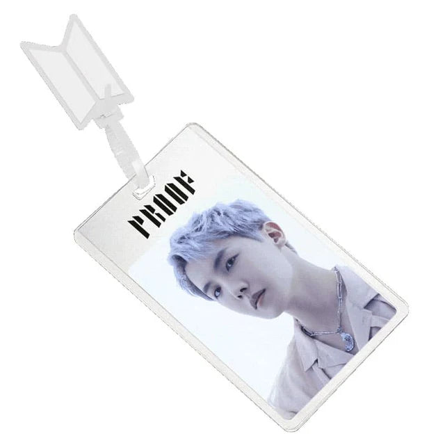 Card holder with a BTS J-Hope portrait and 'PROOF' text on a white background