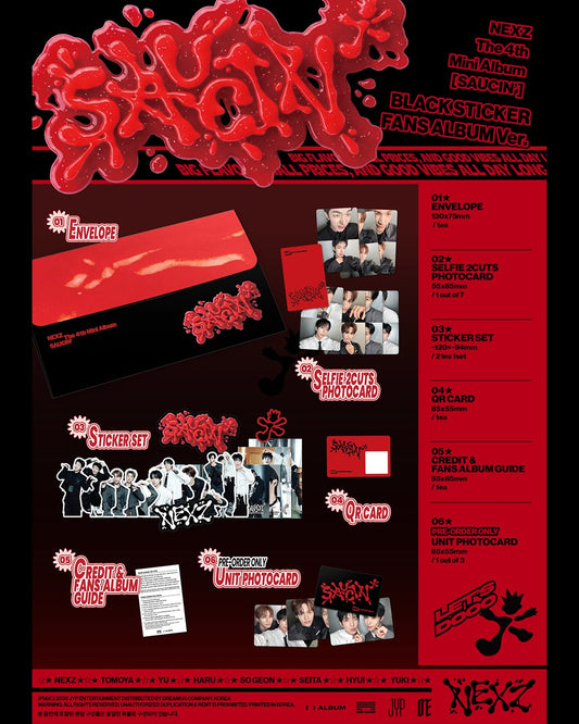NEXZ | 4th Mini Album [SAUCIN'] Sticker Fans Album Version (PRE-ORDER)