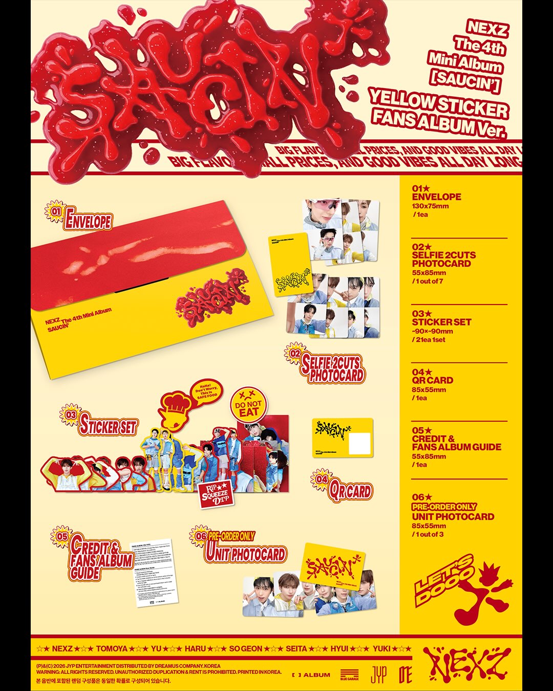 NEXZ | 4th Mini Album [SAUCIN'] Sticker Fans Album Version