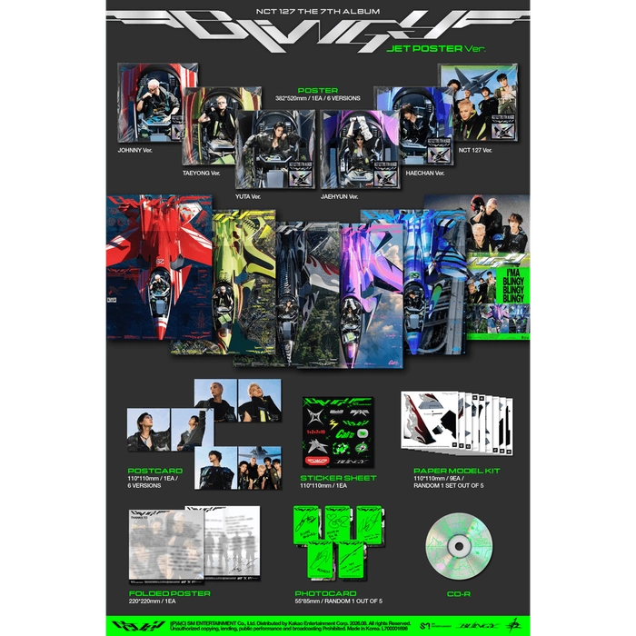 NCT 127 - The 7th Album [BLINGY] Jet Poster Version