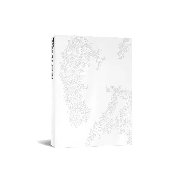 White photobook with subtle pattern on a white background for Taehyung (V) from BTS