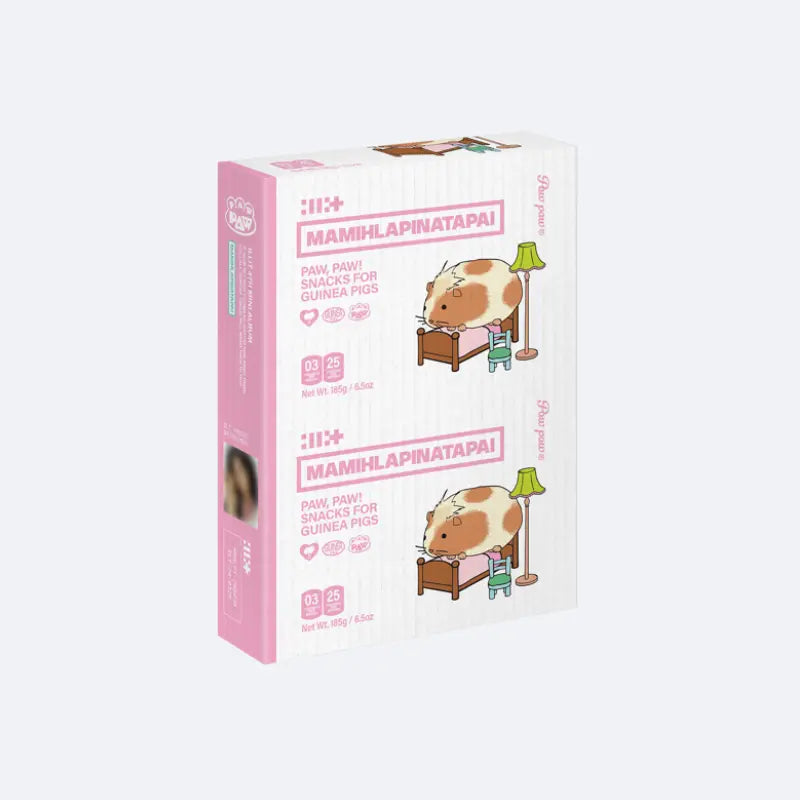 Pink packaging with cartoon character on a white background for Illit's Mamihlapinatapai